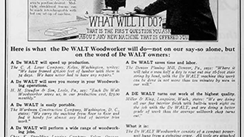 História e Evolução da DEWALT: Dos Primeiros Equipamentos à Linha de Ferramentas Sem Fio