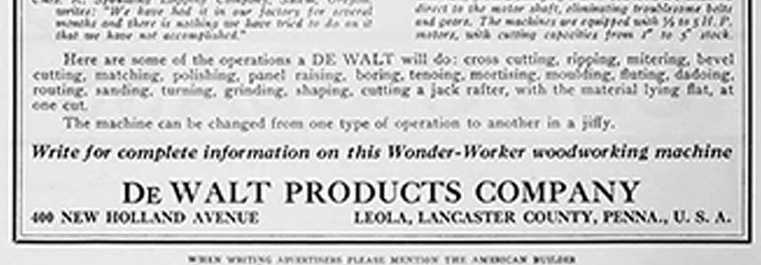 História e Evolução da DEWALT: Dos Primeiros Equipamentos à Linha de Ferramentas Sem Fio