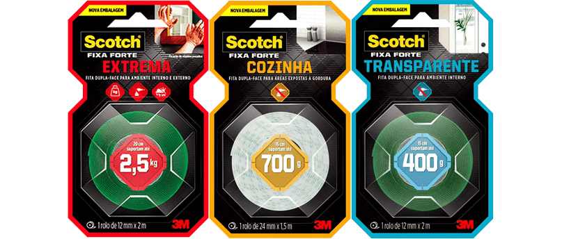 Fita Dupla Face Scotch Fixa Forte Fixação Extrema