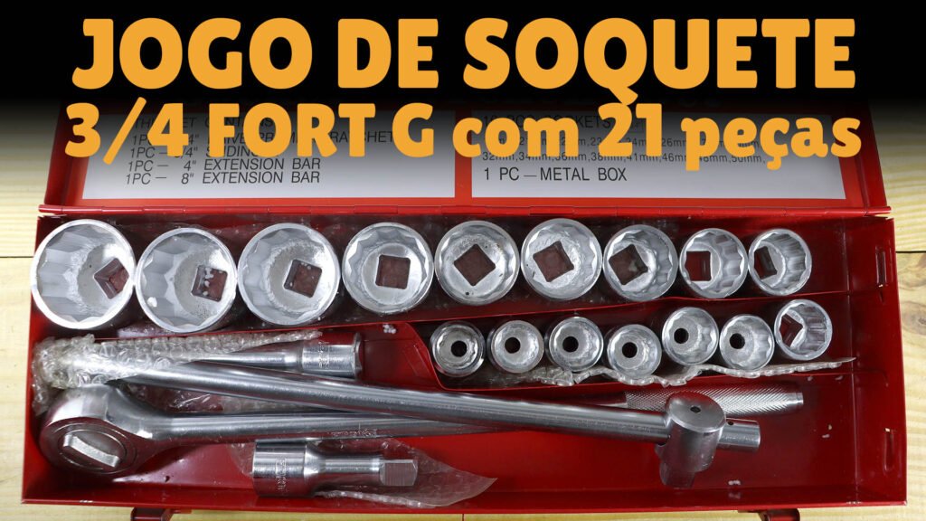 JOGO DE SOQUETE 3/4 FORT G com 21 peças